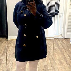Michael KORS navy blue trench coat. Size 1X